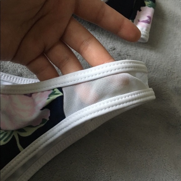 Blue & White Floral Bikini Size S/M - Picture 3 of 4